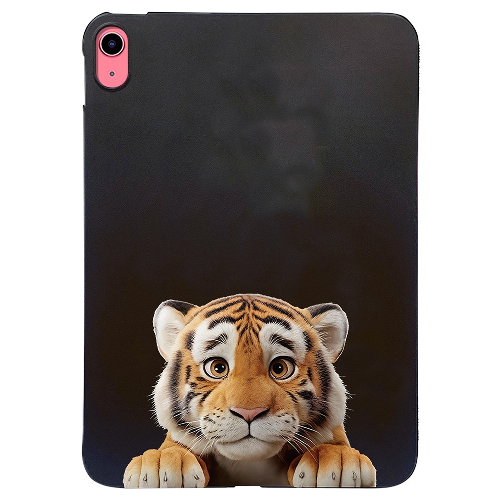For iPad (2025) / 10.9 (2022) Case Pattern Printing Slim TPU Tablet Protective Cover - Little Tiger