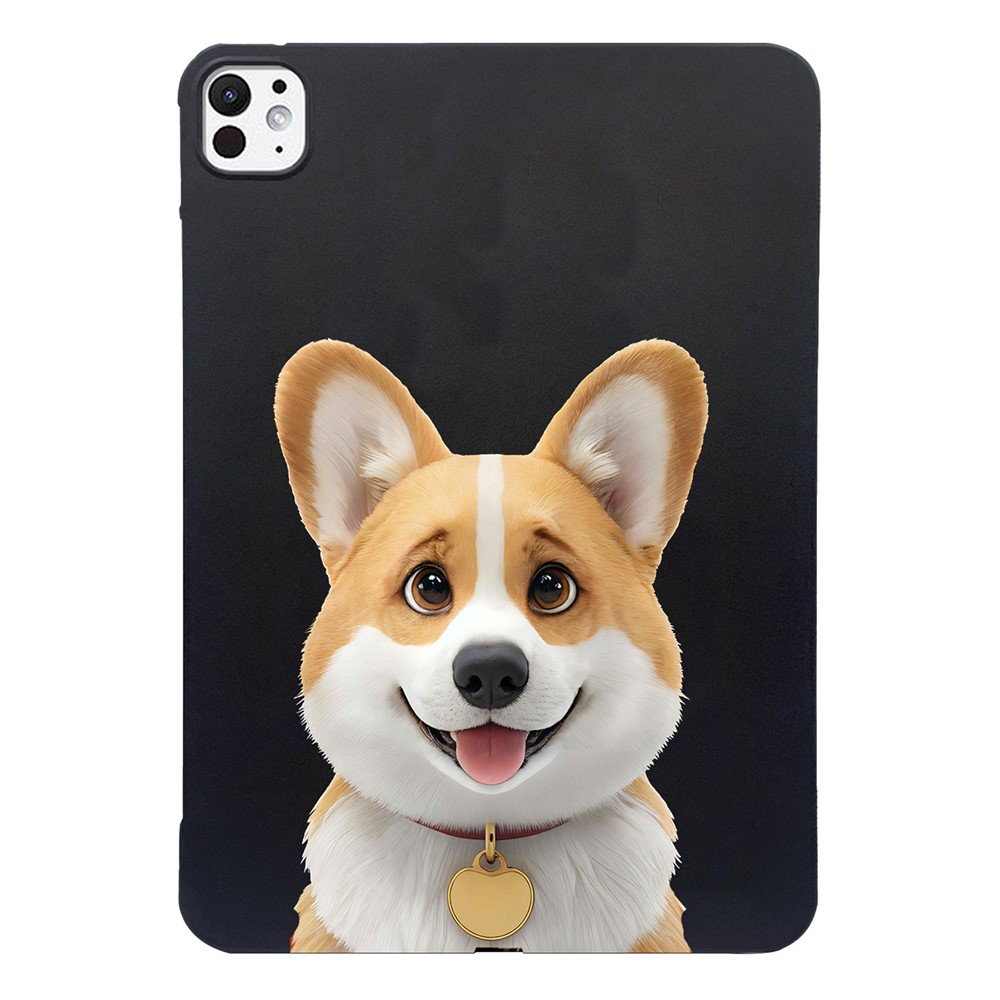 For iPad Pro 11 (2025) / 11 (2024) Case Pattern Printing Slim TPU Tablet Protective Cover - Corgi