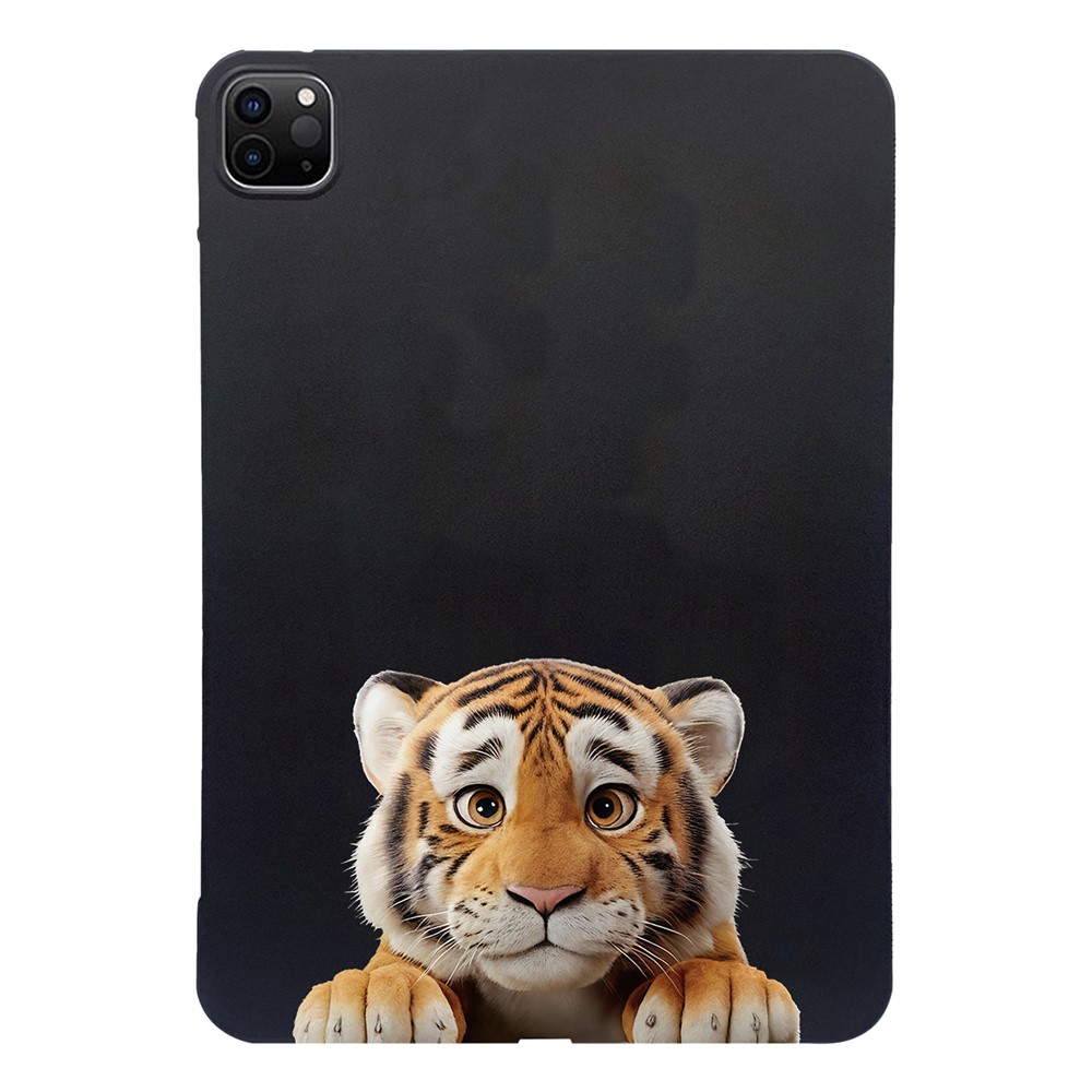 For iPad Pro 11 (2021)  /  (2020)  /  (2018) Case Pattern Printing Slim TPU Tablet Protective Cover - Little Tiger
