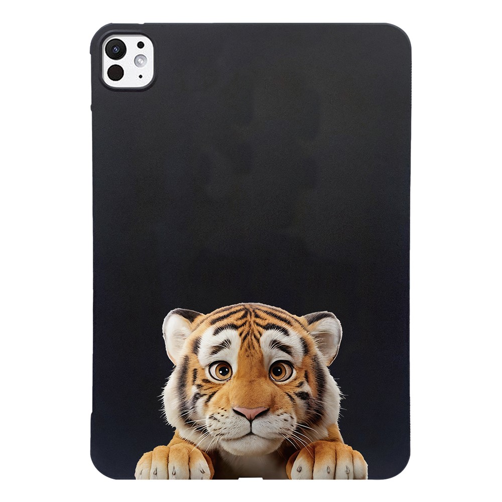 For iPad Pro 13 (2025) / 13 (2024) Case Pattern Printing Slim TPU Tablet Protective Cover - Little Tiger