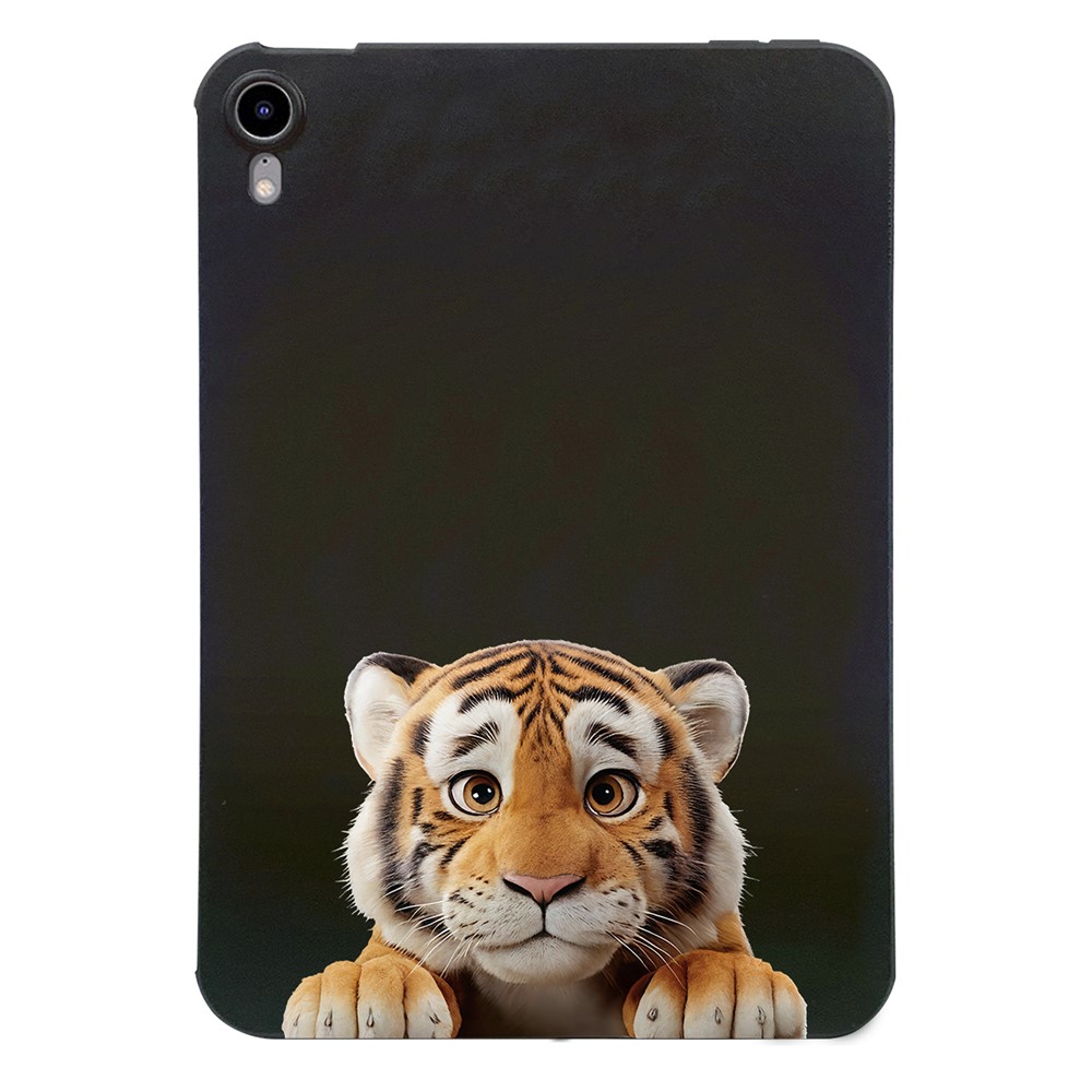 For iPad mini (2024) Case Pattern Printing Slim TPU Tablet Protective Cover - Little Tiger