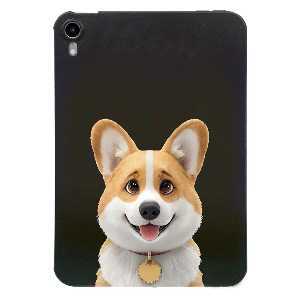 For iPad mini (2024) Case Pattern Printing Slim TPU Tablet Protective Cover - Corgi