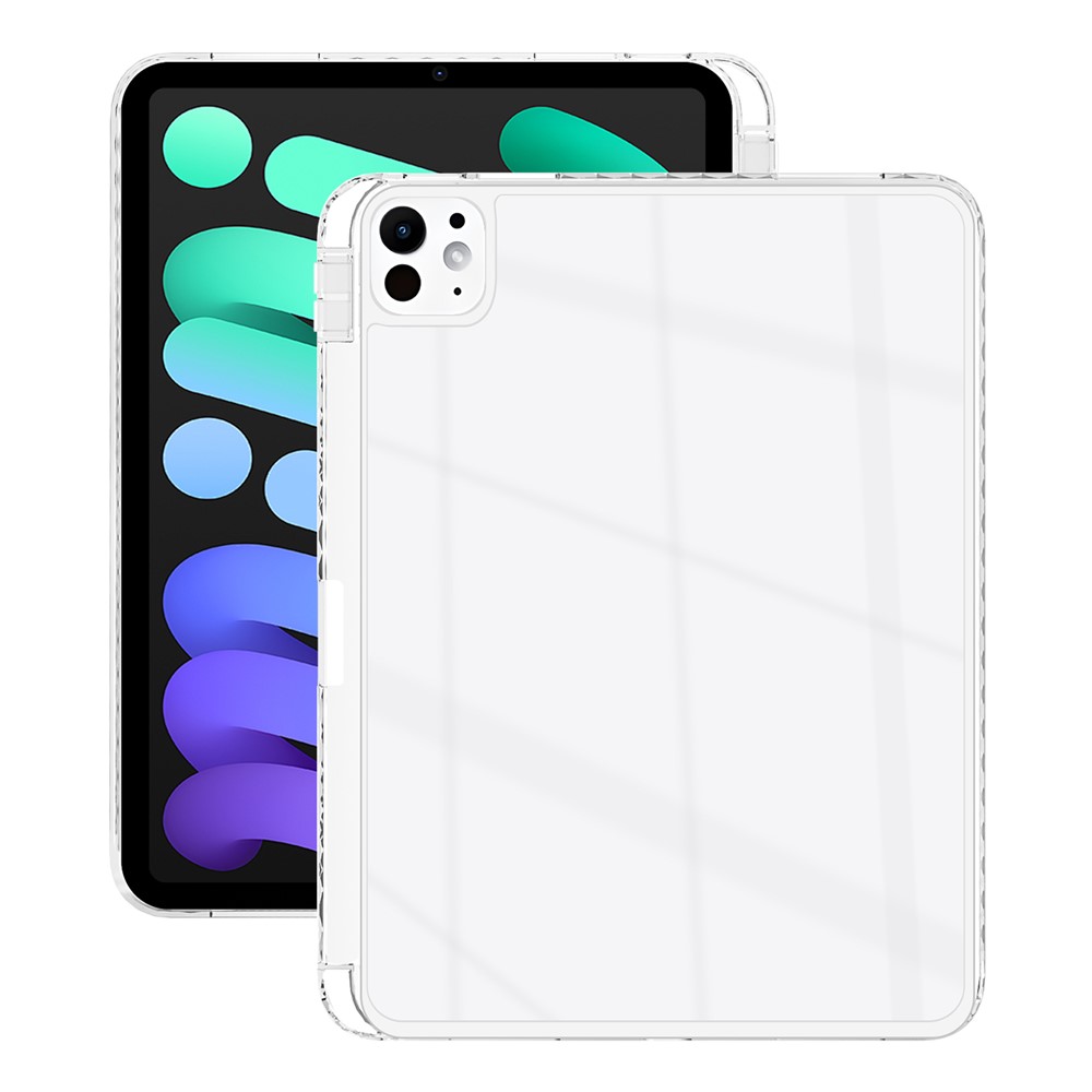 For iPad Pro 11 (2025) / 11 (2024) Case Clear TPU Tablet Protective Cover with Pen Slot - Transparent