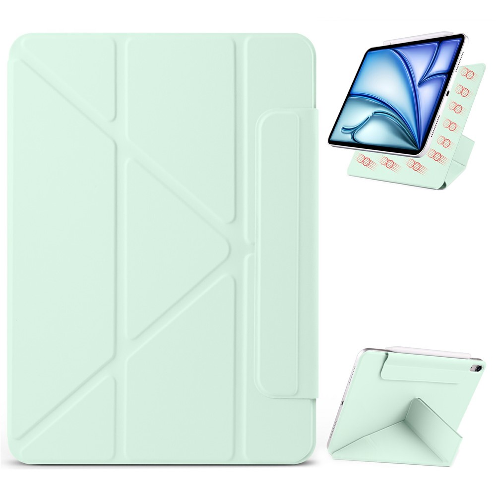 PC + PU Leather Case For iPad Air 11 (2025) / (2024)  /  Air (2022)  /  (2020) Origami Stand Magnetic Tablet Cover - Light Green