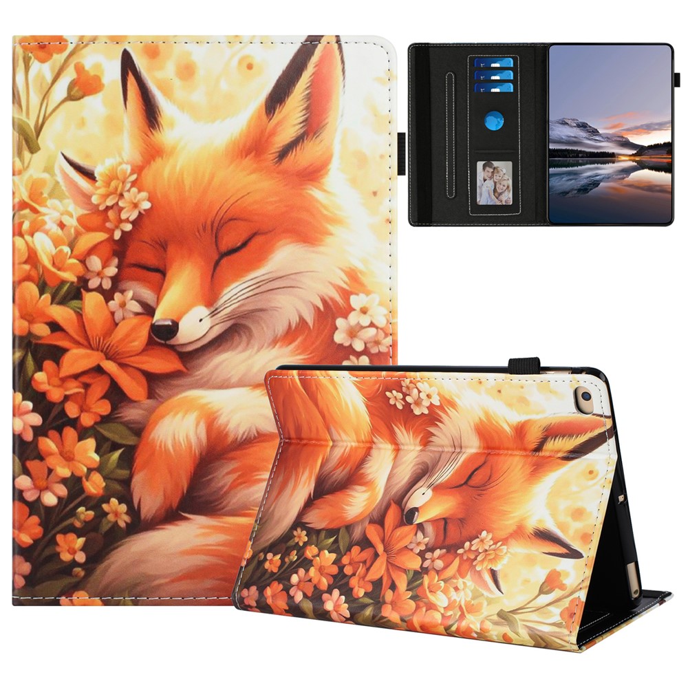 Tablet Case For iPad 10.2 (2021) / (2020) / (2019) / iPad Air 10.5 inch (2019) / iPad Pro 10.5-inch (2017) Pattern Leather Cover - Flower Fox
