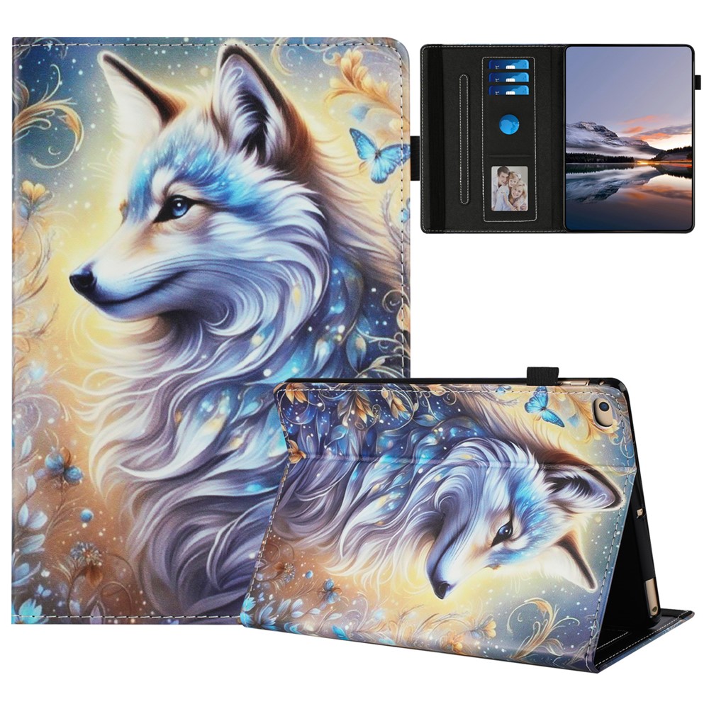 Tablet Case For iPad 10.2 (2021) / (2020) / (2019) / iPad Air 10.5 inch (2019) / iPad Pro 10.5-inch (2017) Pattern Leather Cover - White Wolf