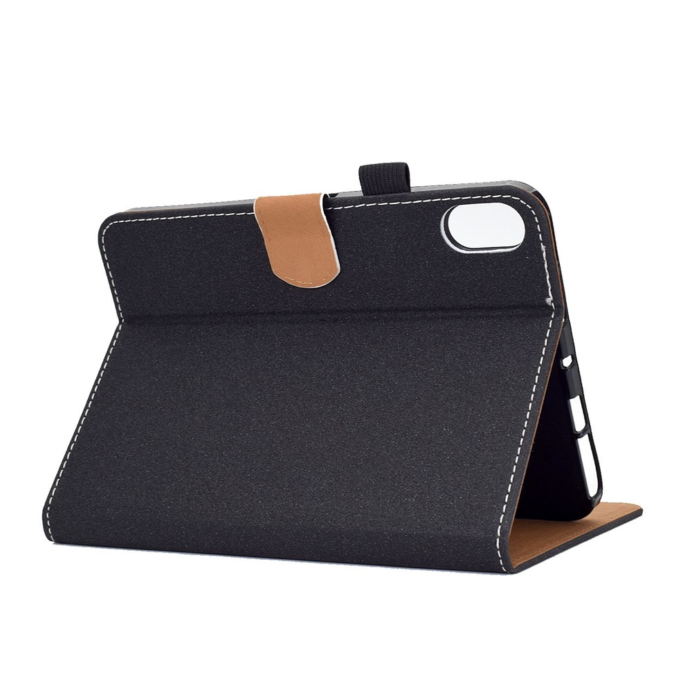 For iPad mini (2021) Shockproof Tablet Case Solid Color Anti-scratch Protective Cover with Stand - Black-4