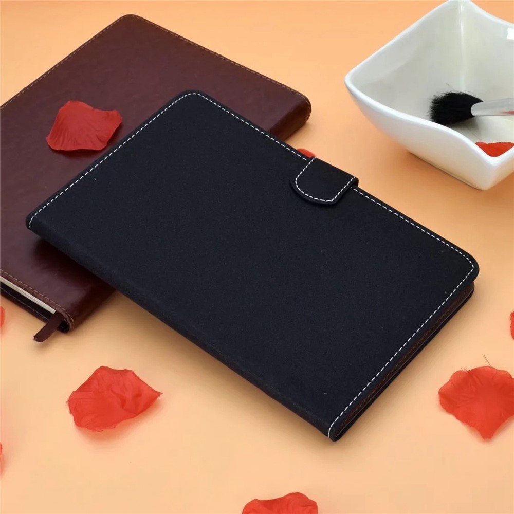 For iPad mini (2021) Shockproof Tablet Case Solid Color Anti-scratch Protective Cover with Stand - Black-7