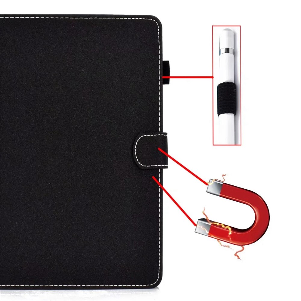 For iPad mini (2021) Shockproof Tablet Case Solid Color Anti-scratch Protective Cover with Stand - Black-9