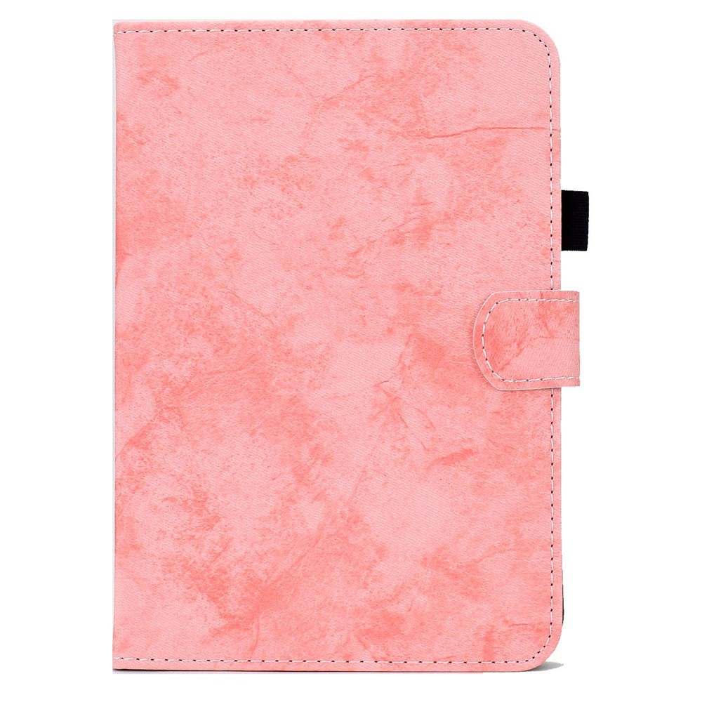 For iPad mini (2021) Shockproof Tablet Case Cloth Texture Solid Color Full Protection Cover with Stand - Pink-9