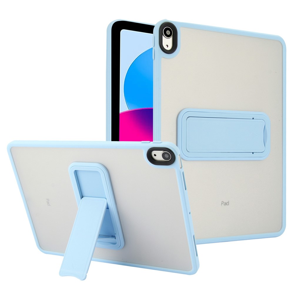 For iPad (2025) / 10.9 (2022) Case with Kickstand TPU + PC Skin-Touch Tablet Cover - Baby Blue