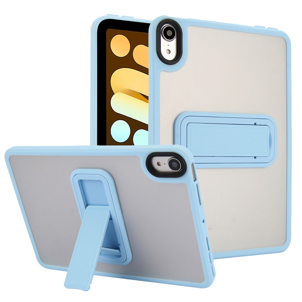 For iPad mini (2024) / (2021) Case with Kickstand TPU + PC Skin-Touch Tablet Cover - Baby Blue