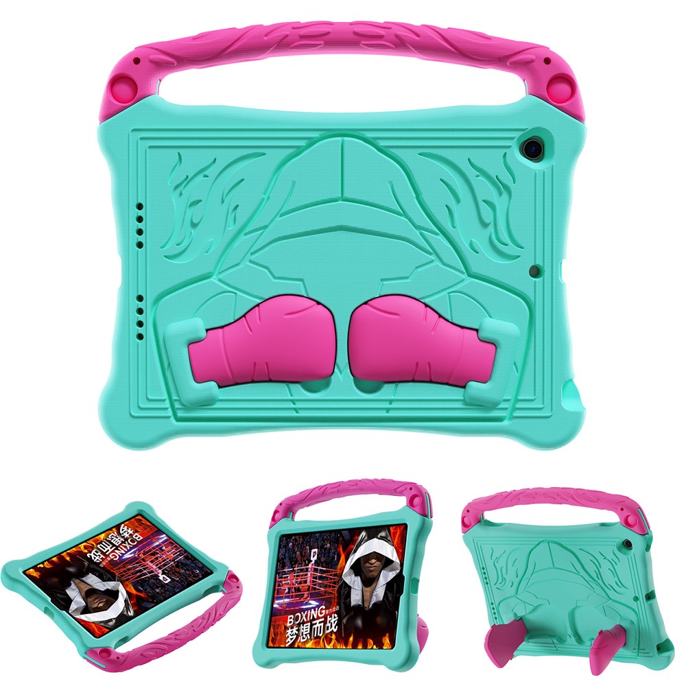 EVA Case For iPad 10.2 (2021) / (2020) / (2019) / Air 10.5 inch (2019) Boxing Style Tablet Cover with Handle Kickstand - Mint Green / Rose