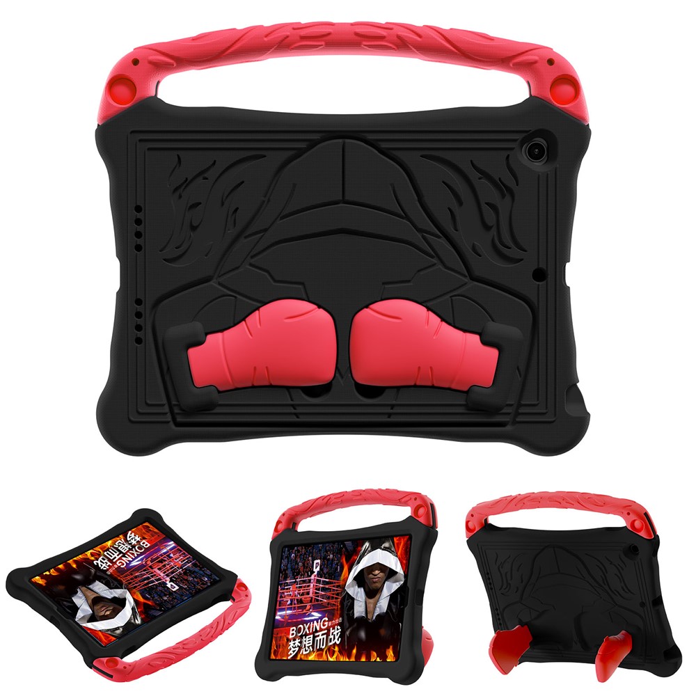EVA Case For iPad 10.2 (2021) / (2020) / (2019) / Air 10.5 inch (2019) Boxing Style Tablet Cover with Handle Kickstand - Black / Red