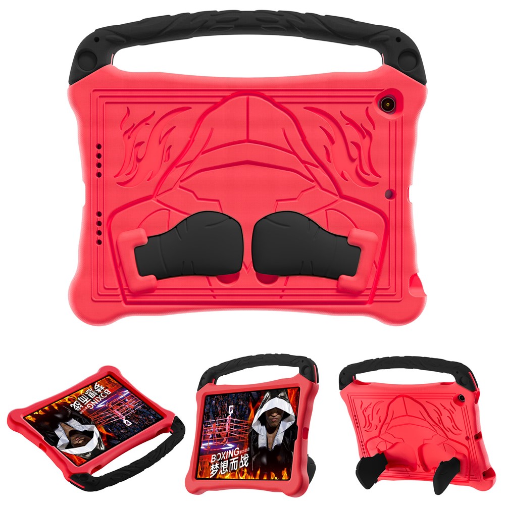 EVA Case For iPad 10.2 (2021) / (2020) / (2019) / Air 10.5 inch (2019) Boxing Style Tablet Cover with Handle Kickstand - Red / Black