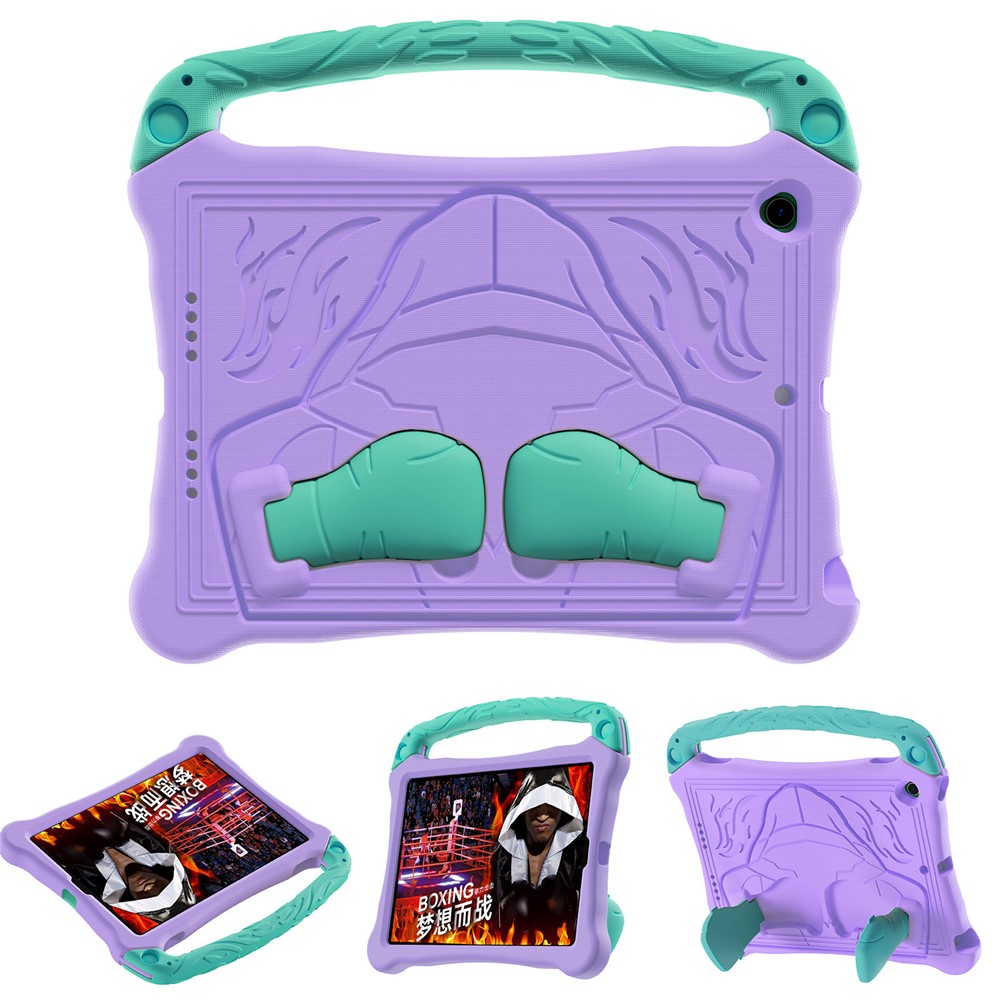 EVA Case For iPad 10.2 (2021) / (2020) / (2019) / Air 10.5 inch (2019) Boxing Style Tablet Cover with Handle Kickstand - Purple / Mint Green