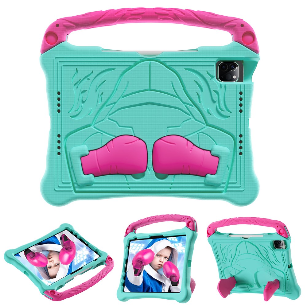 EVA Case For iPad Air 11 (2025) / (2024) / Pro 11 (2025) / 11 (2024) / iPad (2025) / 10.9 (2022) Boxing Style Tablet Cover with Handle Kickstand - Mint Green / Rose