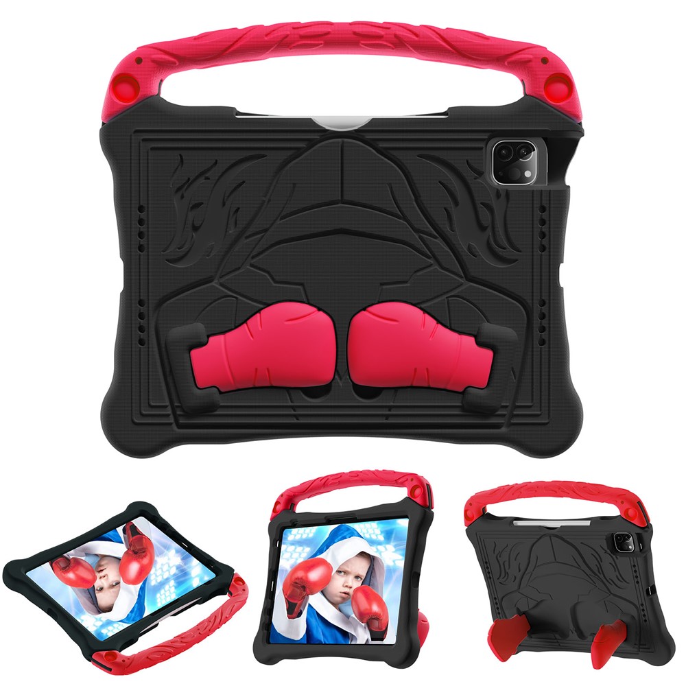 EVA Case For iPad Air 11 (2025) / (2024) / Pro 11 (2025) / 11 (2024) / iPad (2025) / 10.9 (2022) Boxing Style Tablet Cover with Handle Kickstand - Black / Red