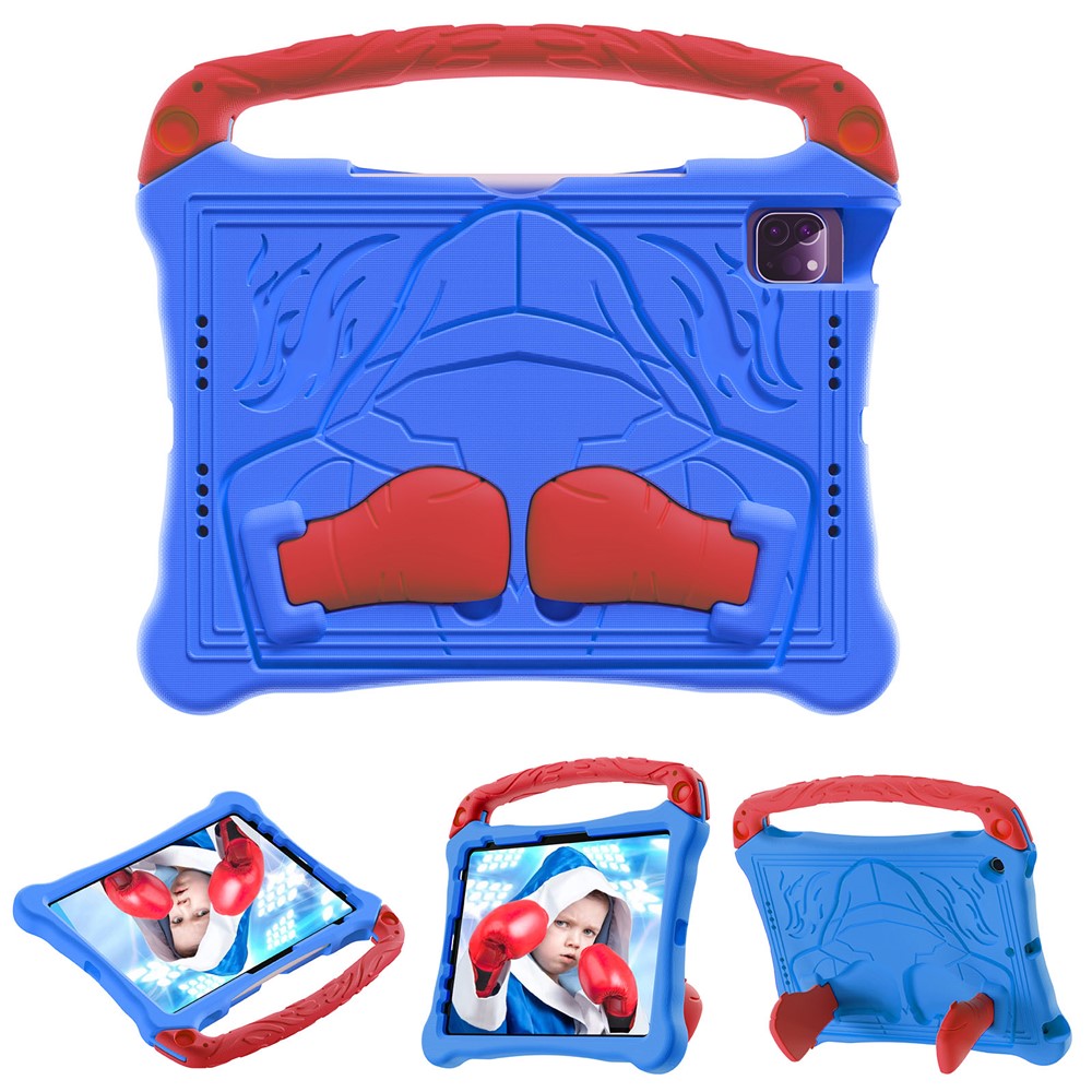EVA Case For iPad Air 11 (2025) / (2024) / Pro 11 (2025) / 11 (2024) / iPad (2025) / 10.9 (2022) Boxing Style Tablet Cover with Handle Kickstand - Blue / Red