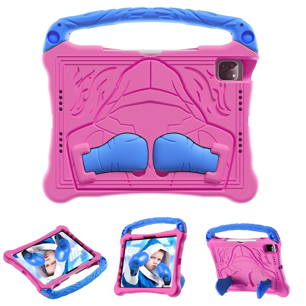 EVA Case For iPad Air 11 (2025) / (2024) / Pro 11 (2025) / 11 (2024) / iPad (2025) / 10.9 (2022) Boxing Style Tablet Cover with Handle Kickstand - Rose / Blue