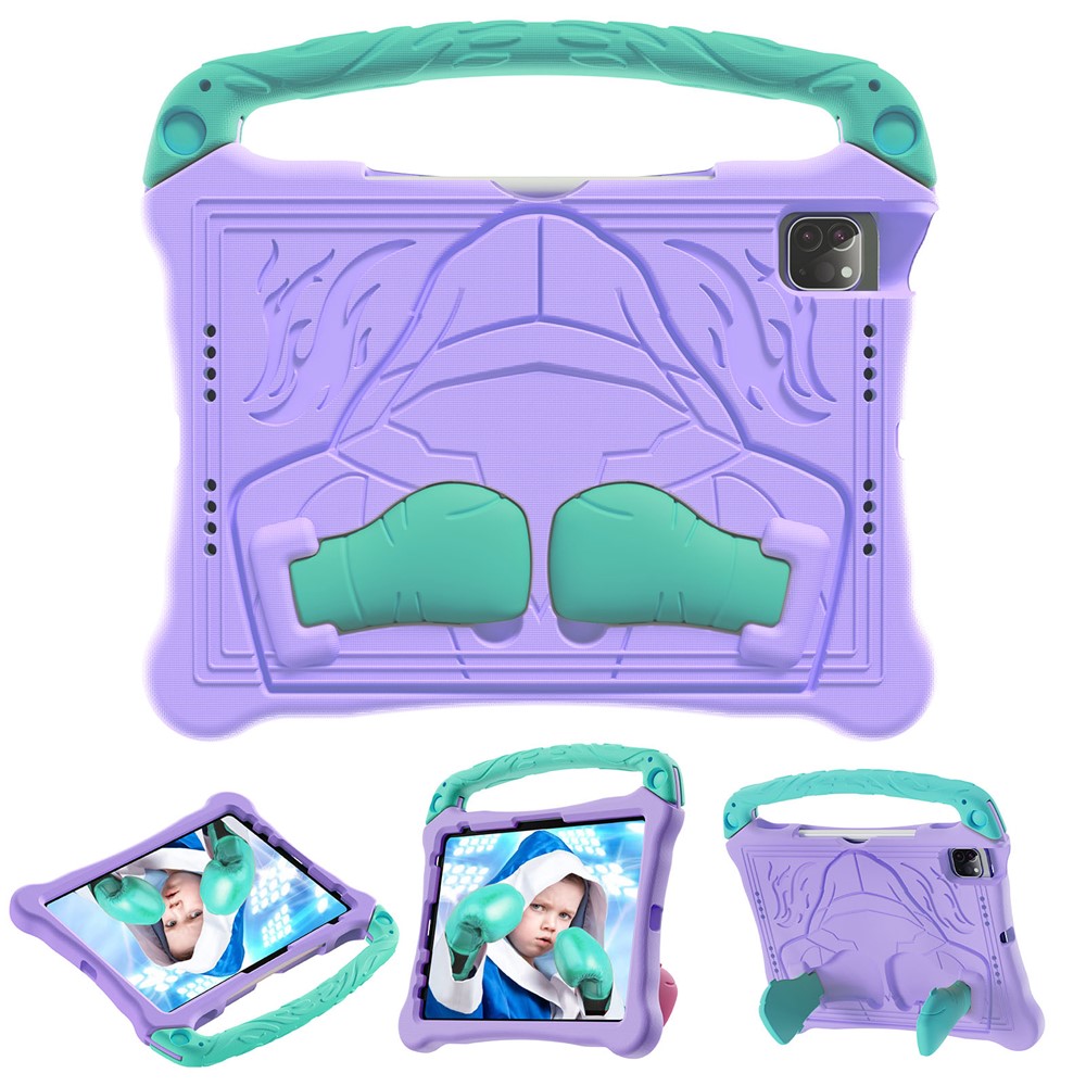 EVA Case For iPad Air 11 (2025) / (2024) / Pro 11 (2025) / 11 (2024) / iPad (2025) / 10.9 (2022) Boxing Style Tablet Cover with Kickstand - Purple / Mint Green