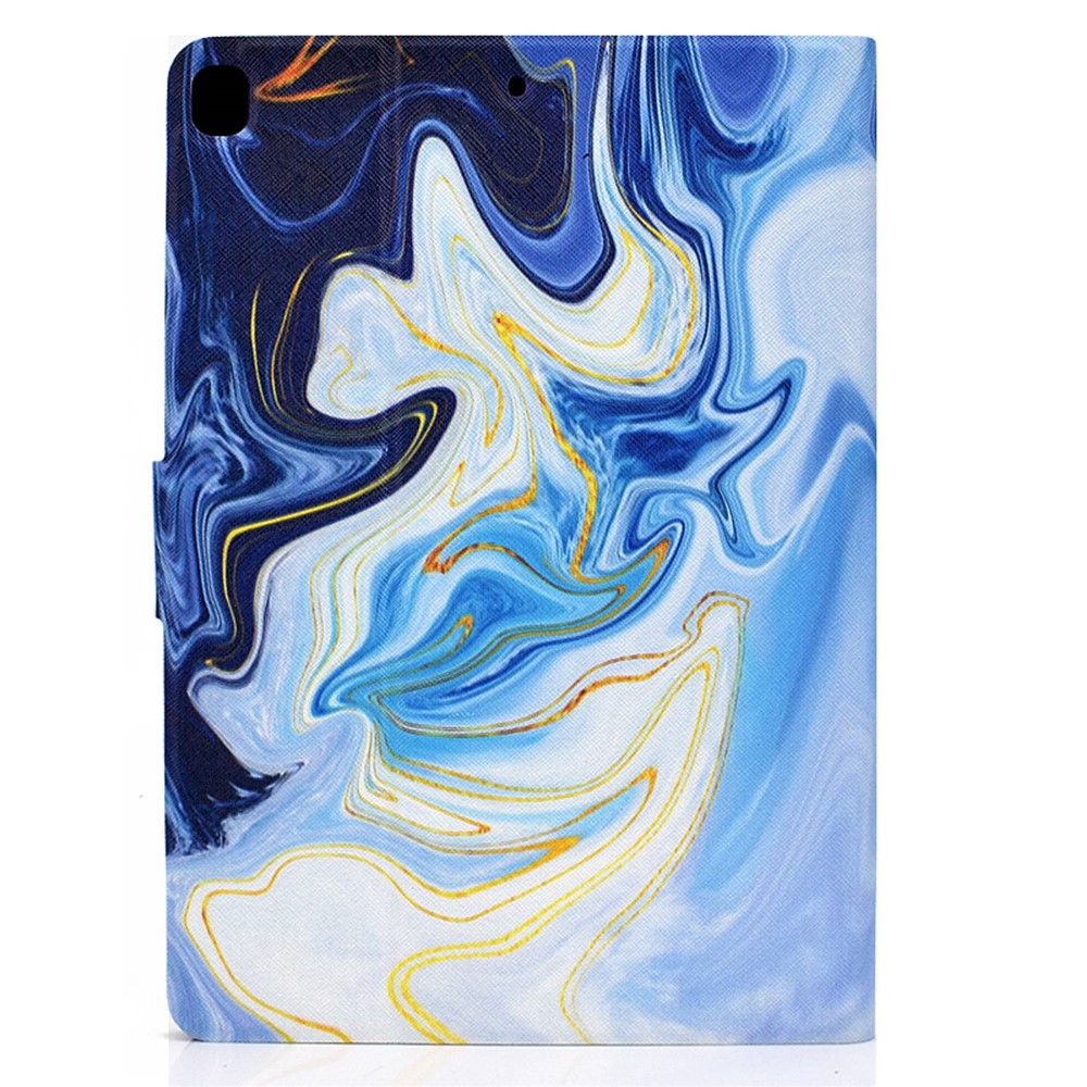For iPad 10.2 (2020) / (2019) / iPad Air 10.5 inch (2019) Card Slots Stand Leather Case Stylish Pattern Printing Shockproof Magnetic Anti-fall Tablet Cover - Blue Marble-10