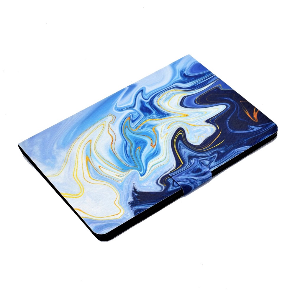 For iPad 10.2 (2020) / (2019) / iPad Air 10.5 inch (2019) Card Slots Stand Leather Case Stylish Pattern Printing Shockproof Magnetic Anti-fall Tablet Cover - Blue Marble-5