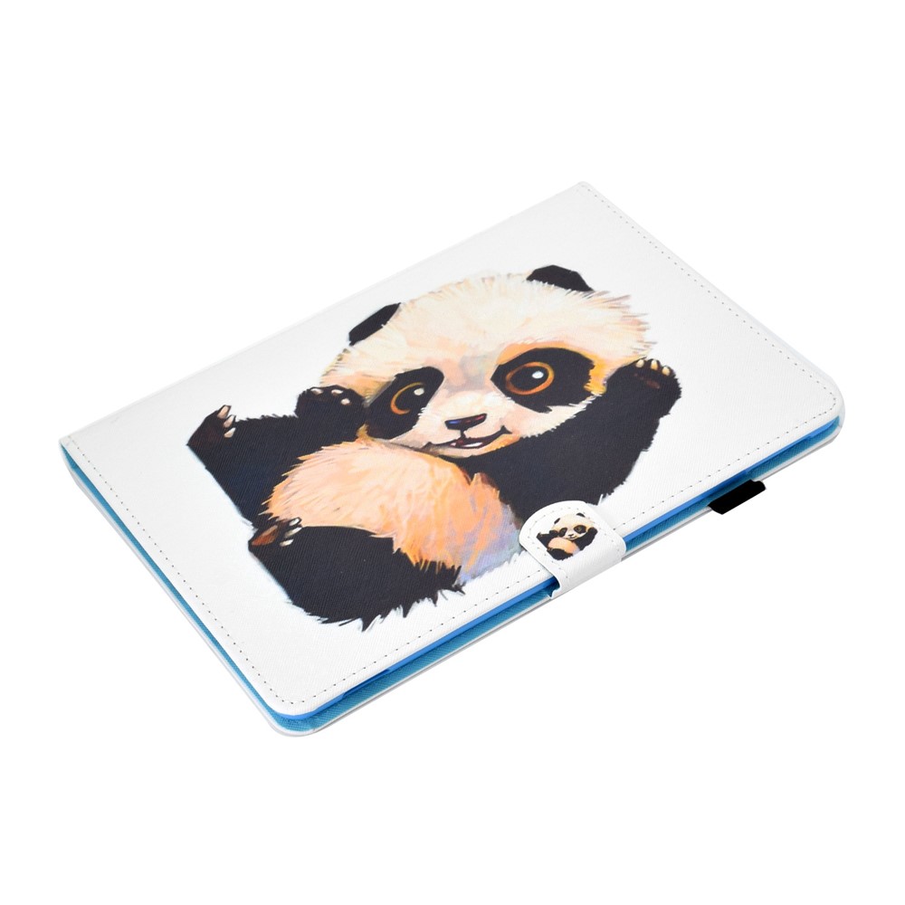 For iPad 10.2 (2020) / (2019) / iPad Air 10.5 inch (2019) Stand Leather Case Stylish Pattern Printing Magnetic Anti-scratch Tablet Cover with Card Slots - Panda Waving-5