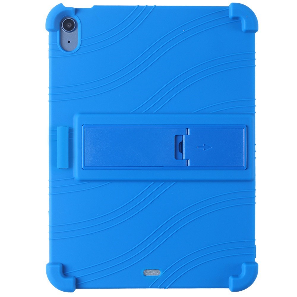 For iPad Air 11 (2025) / (2024) Silicone Case with Kickstand Rugged Protective Cover - Dark Blue