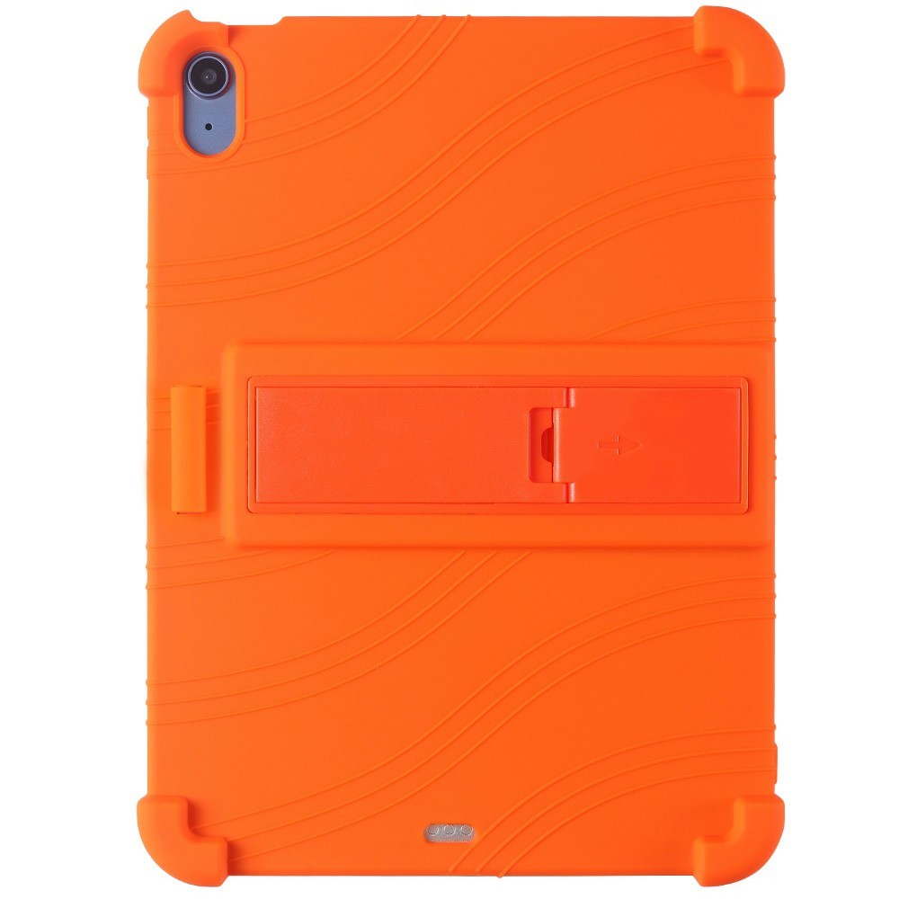 For iPad Air 11 (2025) / (2024) Silicone Case with Kickstand Rugged Protective Cover - Orange