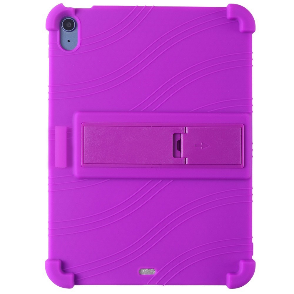 For iPad Air 11 (2025) / (2024) Silicone Case with Kickstand Rugged Protective Cover - Purple