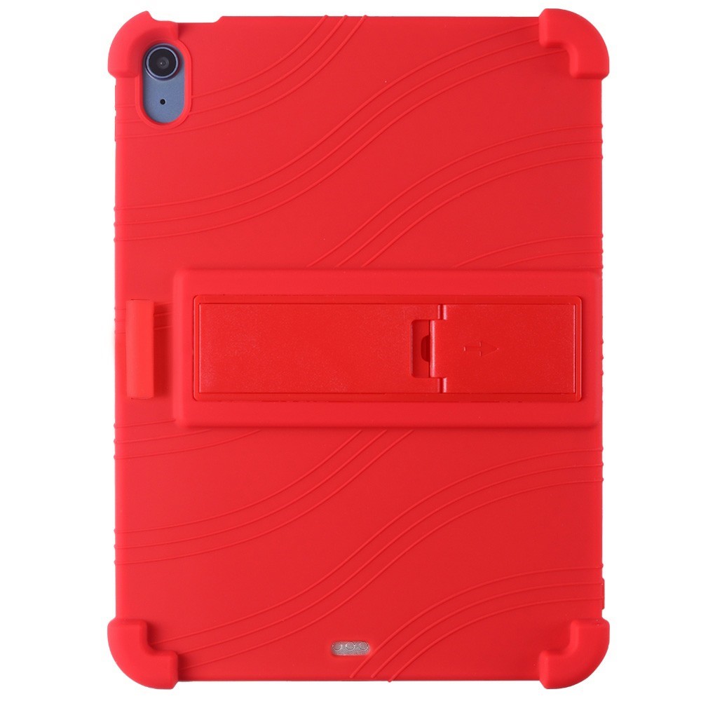 For iPad Air 11 (2025) / (2024) Silicone Case with Kickstand Rugged Protective Cover - Red