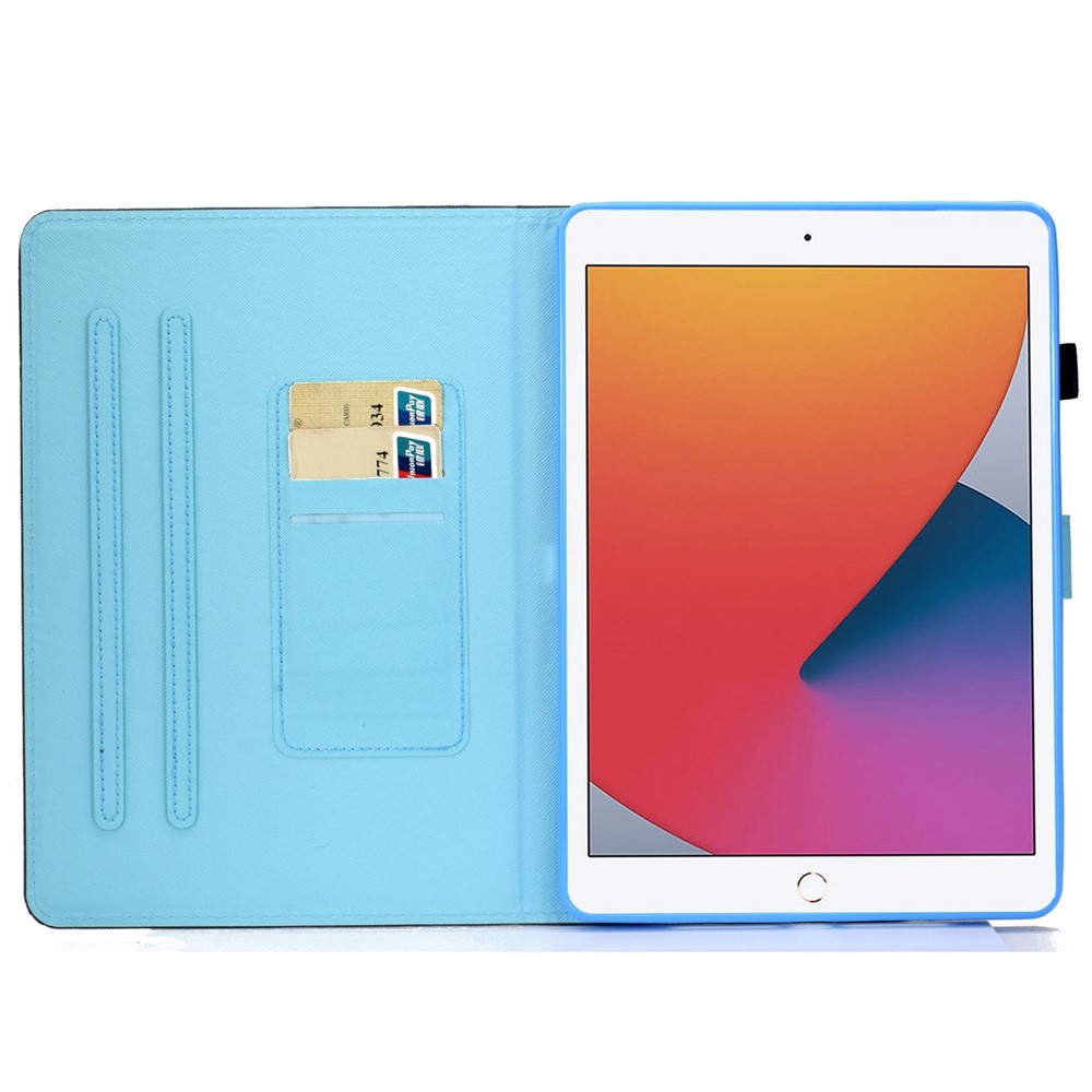 For iPad 10.2 (2020) / (2019) / iPad Air 10.5 inch (2019) Stand Leather Shockproof Case Pattern Printing Card Slots Magnetic Closure Tablet Cover - Butterfly-2