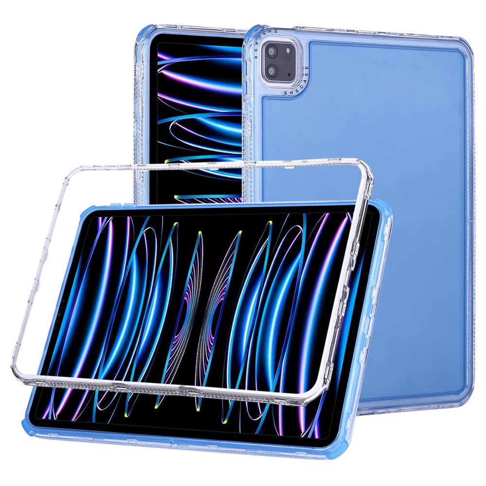 Clear Case for iPad Pro 11 (2022) / (2021) / (2020) / (2018) 3 in 1 PC + TPU Shockproof Tablet Cover - Blue