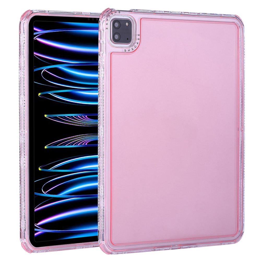Clear Case for iPad Pro 11 (2022) / (2021) / (2020) / (2018) 3 in 1 PC + TPU Shockproof Tablet Cover - Pink