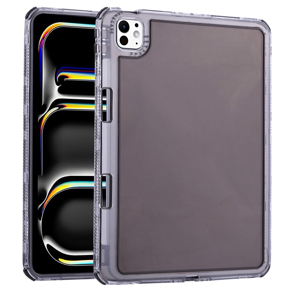 For iPad Pro 11 (2025) / 11 (2024) Clear Case 3 in 1 PC + TPU Shockproof Tablet Cover - Black
