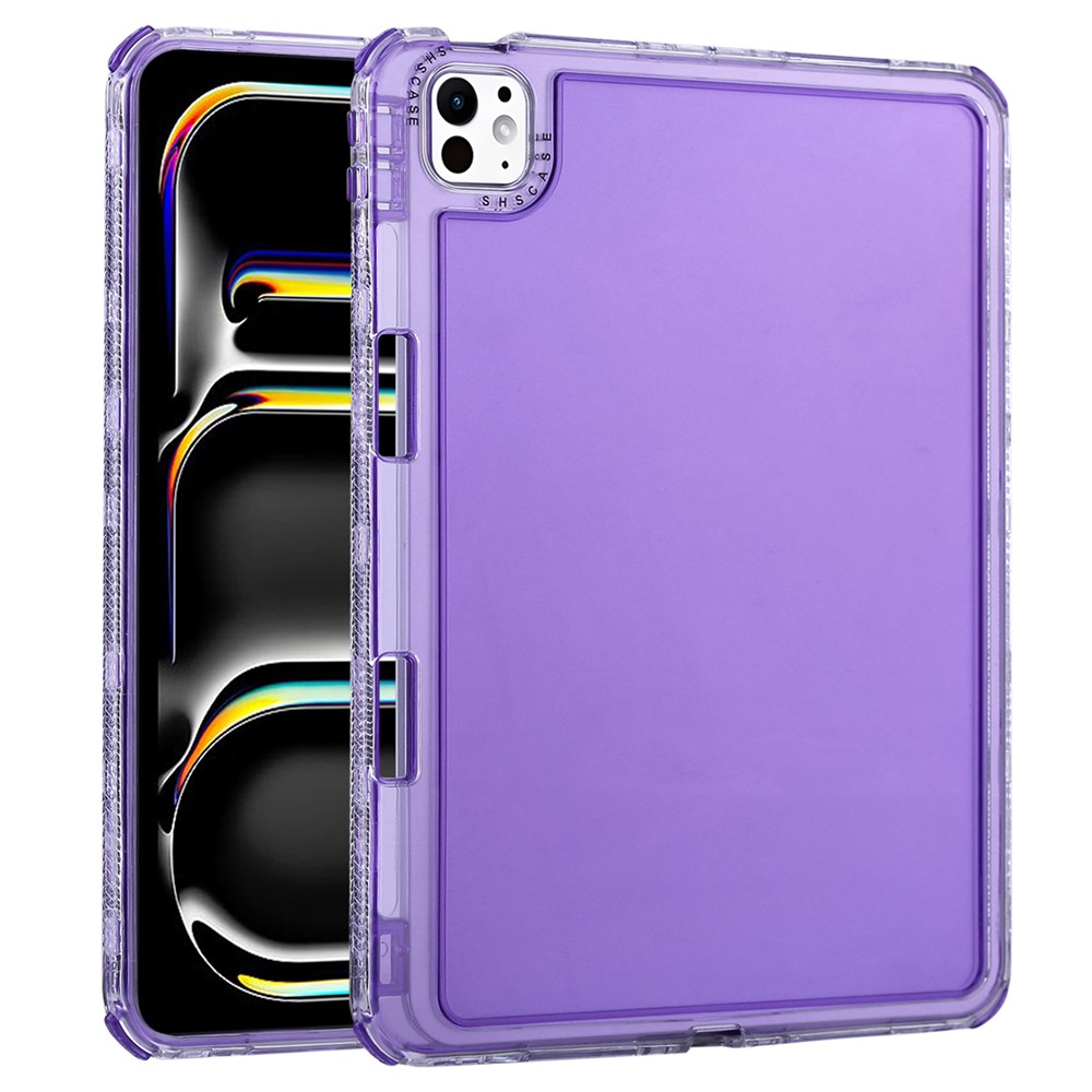 For iPad Pro 11 (2025) / 11 (2024) Clear Case 3 in 1 PC + TPU Shockproof Tablet Cover - Purple