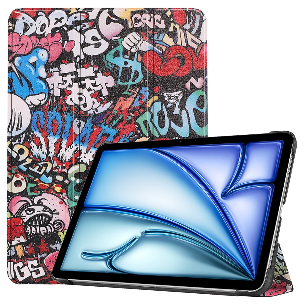 For iPad Air 11 (2025) / (2024) Case Pattern Print Leather Stand Tablet Cover - Graffiti