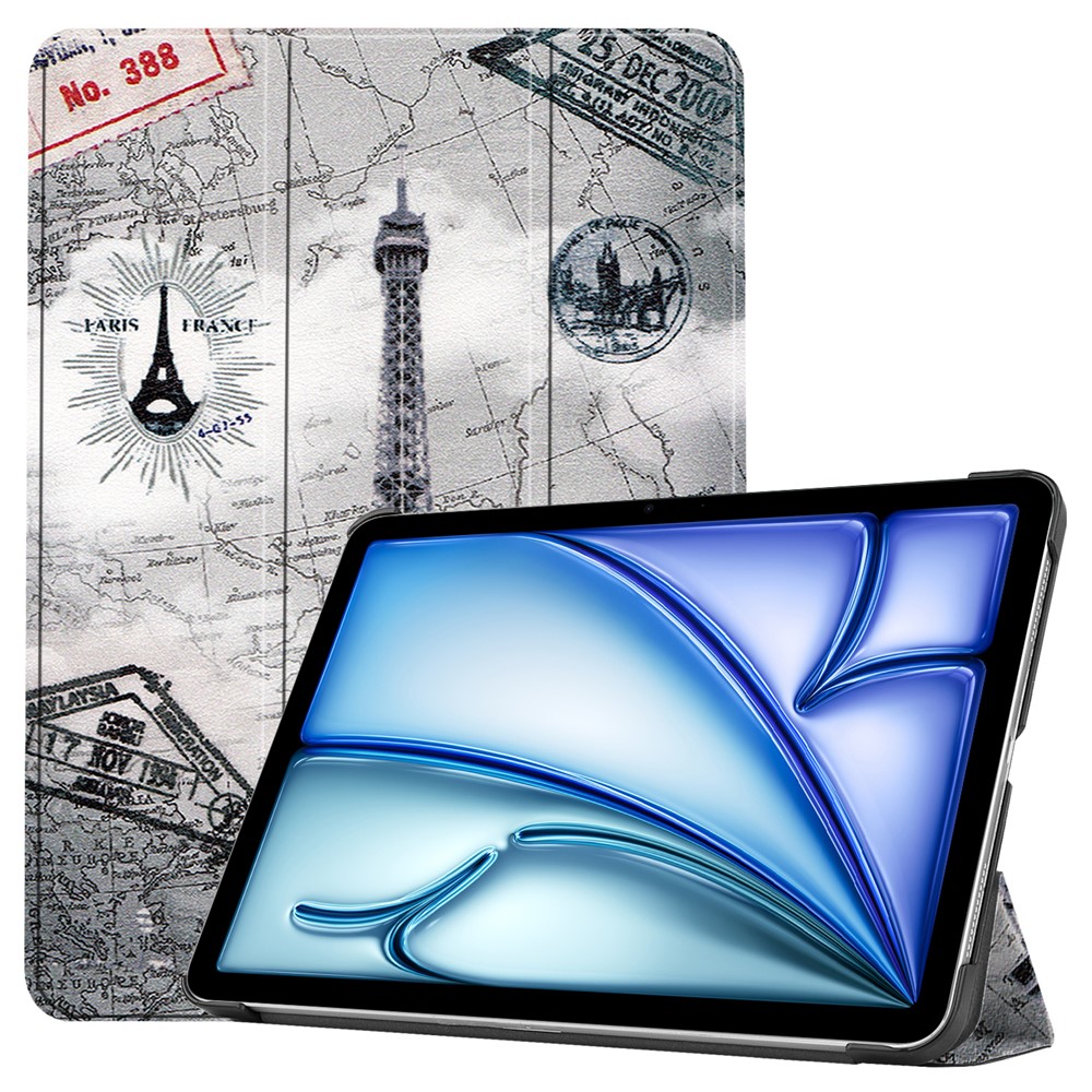 For iPad Air 11 (2025) / (2024) Case Pattern Print Leather Stand Tablet Cover - Vintage Tower