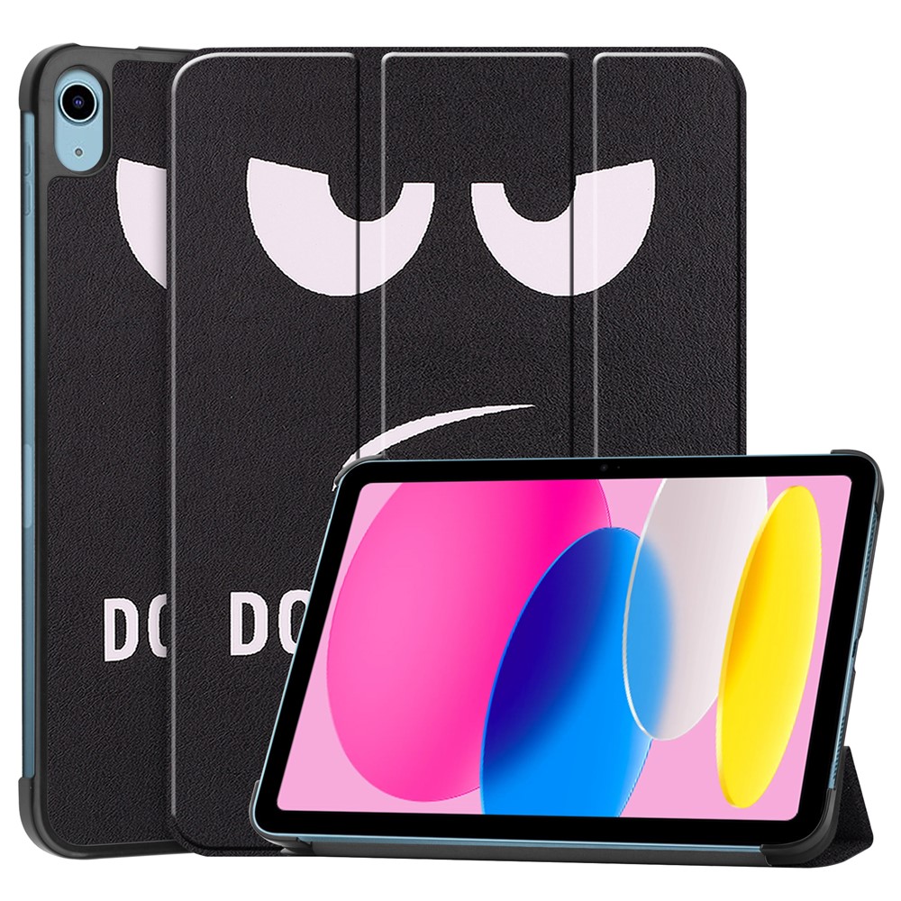 For iPad (2025) / 10.9 (2022) Case Pattern Print Leather Stand Tablet Cover - Don't Touch Me