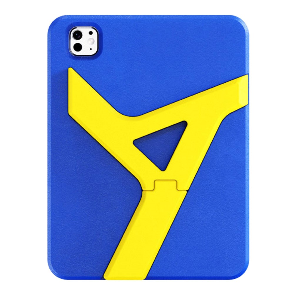 YOYOISLES Air Run Series For iPad Pro 11 (2024) Case Kickstand EVA Protective Tablet Cover - Blue + Yellow