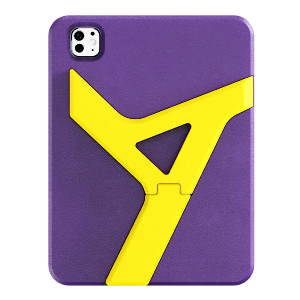 YOYOISLES Air Run Series For iPad Pro 11 (2024) Case Kickstand EVA Protective Tablet Cover - Purple + Yellow