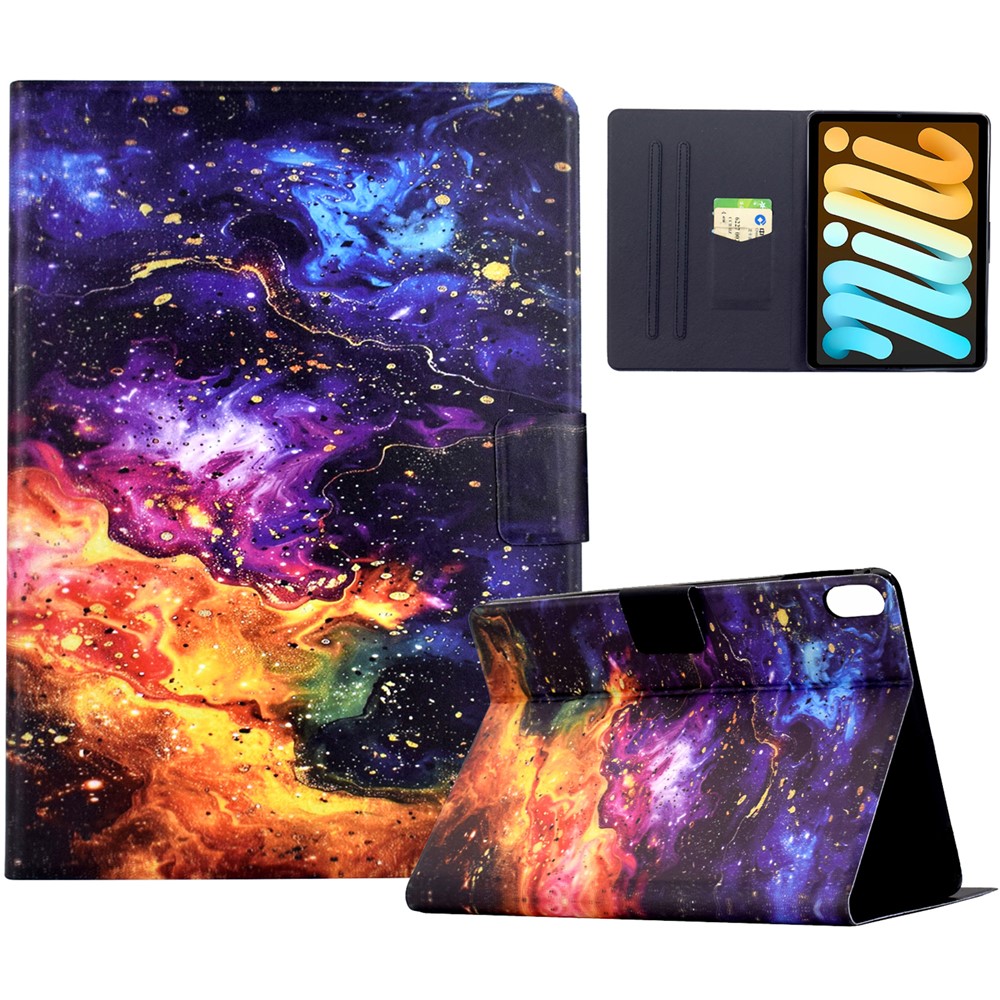 Stand Case for iPad mini (2024) / (2021) Pattern Printing Tablet Leather Cover with Auto Wake / Sleep - Nebula