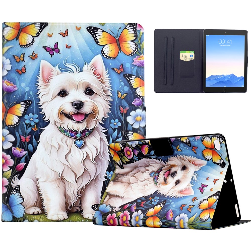 Stand Case for iPad 9.7-inch (2018) / (2017) / Air 2 / Air (2013) Pattern Printing Tablet Leather Cover with Auto Wake / Sleep - Dog