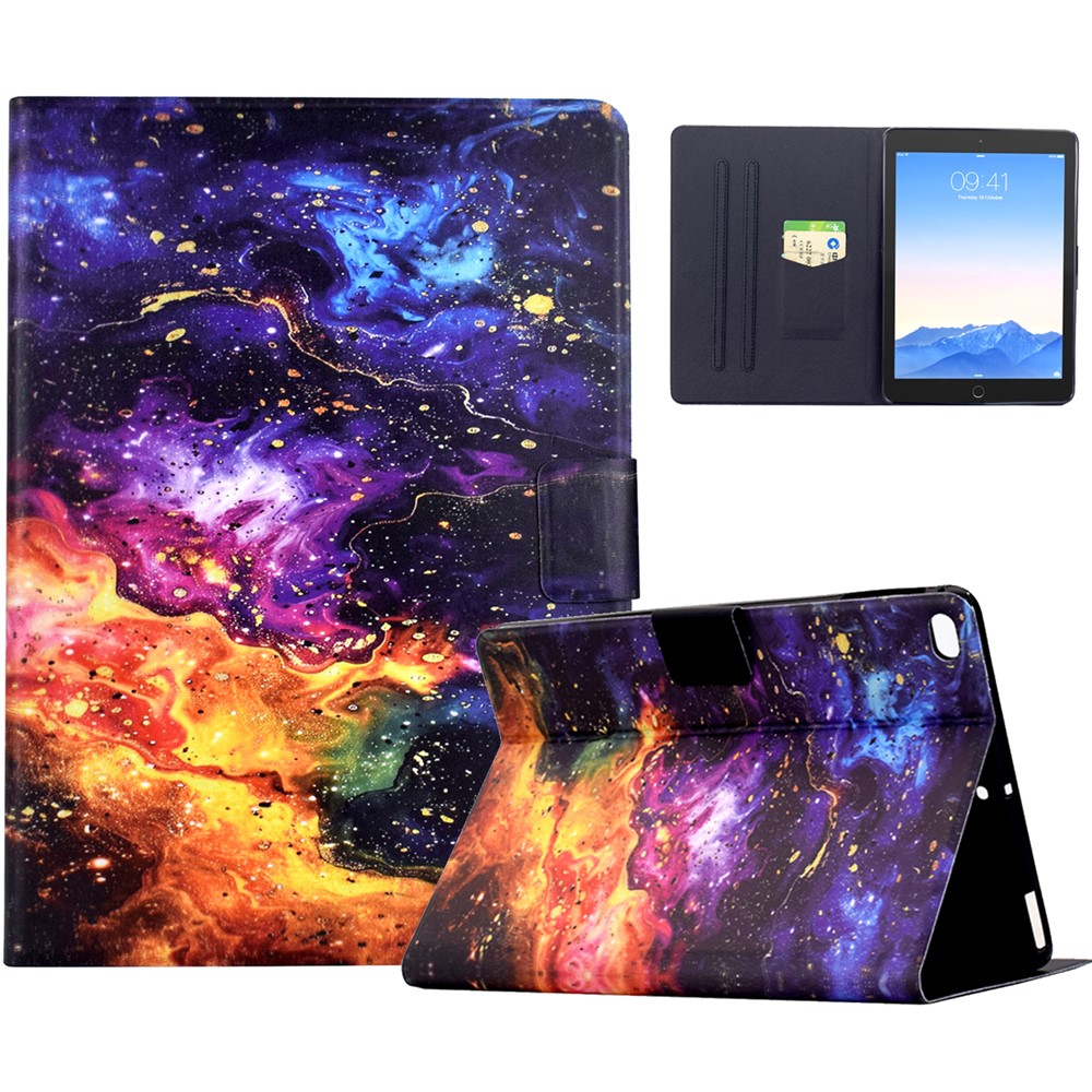Stand Case for iPad 9.7-inch (2018) / (2017) / Air 2 / Air (2013) Pattern Printing Tablet Leather Cover with Auto Wake / Sleep - Nebula