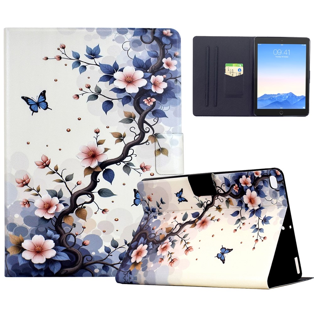 Stand Case for iPad 9.7-inch (2018) / (2017) / Air 2 / Air (2013) Pattern Printing Tablet Leather Cover with Auto Wake / Sleep - Pink Flower