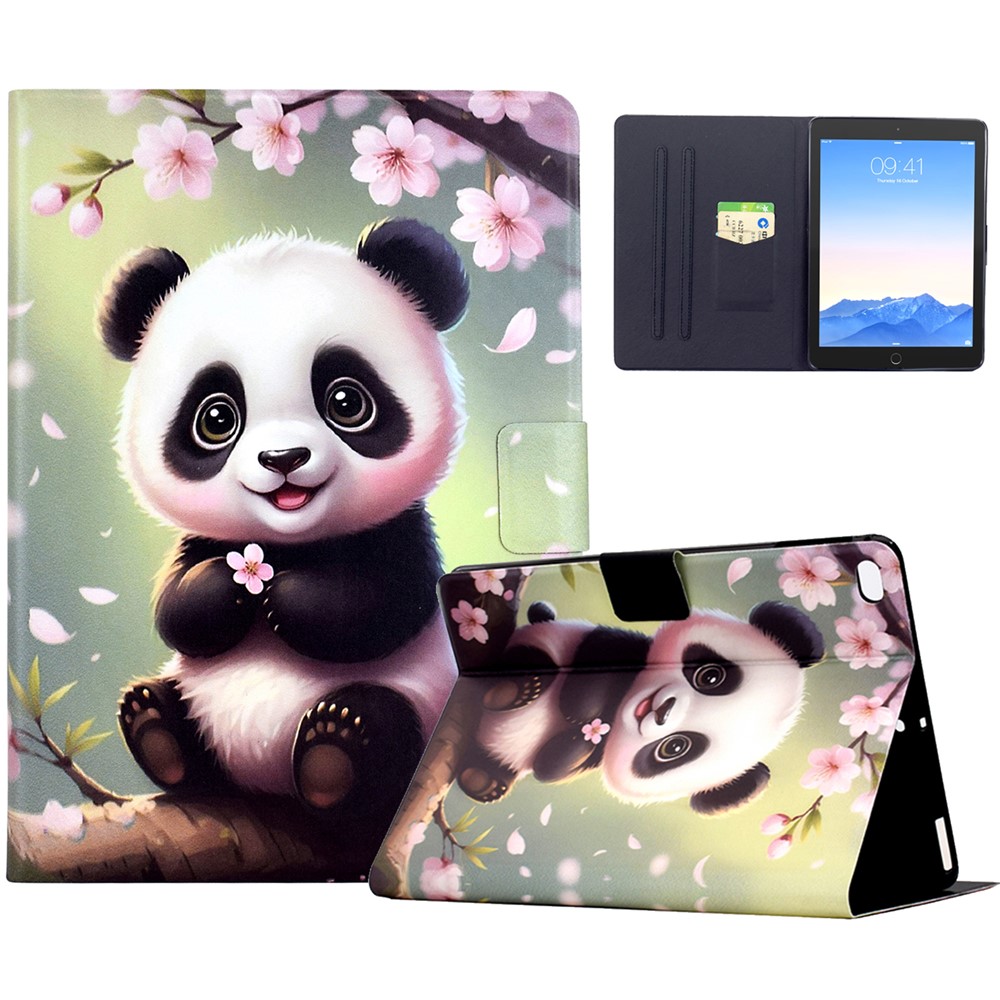Stand Case for iPad 9.7-inch (2018) / (2017) / Air 2 / Air (2013) Pattern Printing Tablet Leather Cover with Auto Wake / Sleep - Sakura Panda