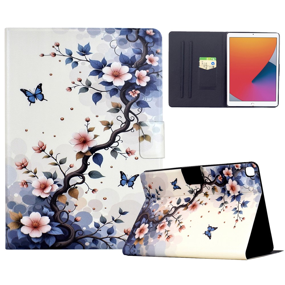 Stand Case for iPad 10.2 (2020) / (2019) / Air 10.5 inch (2019) Pattern Printing Tablet Leather Cover with Auto Wake / Sleep - Pink Flower