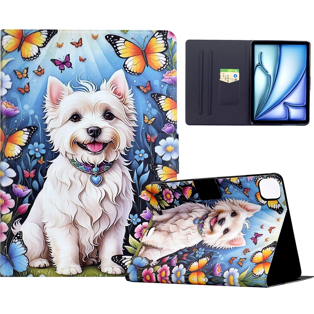 Stand Case for iPad Air 11 (2025) / (2024) / Air (2022) / (2020) / Pro 11 (2022) / (2021) / (2020) / (2018) Tablet Leather Cover - Dog