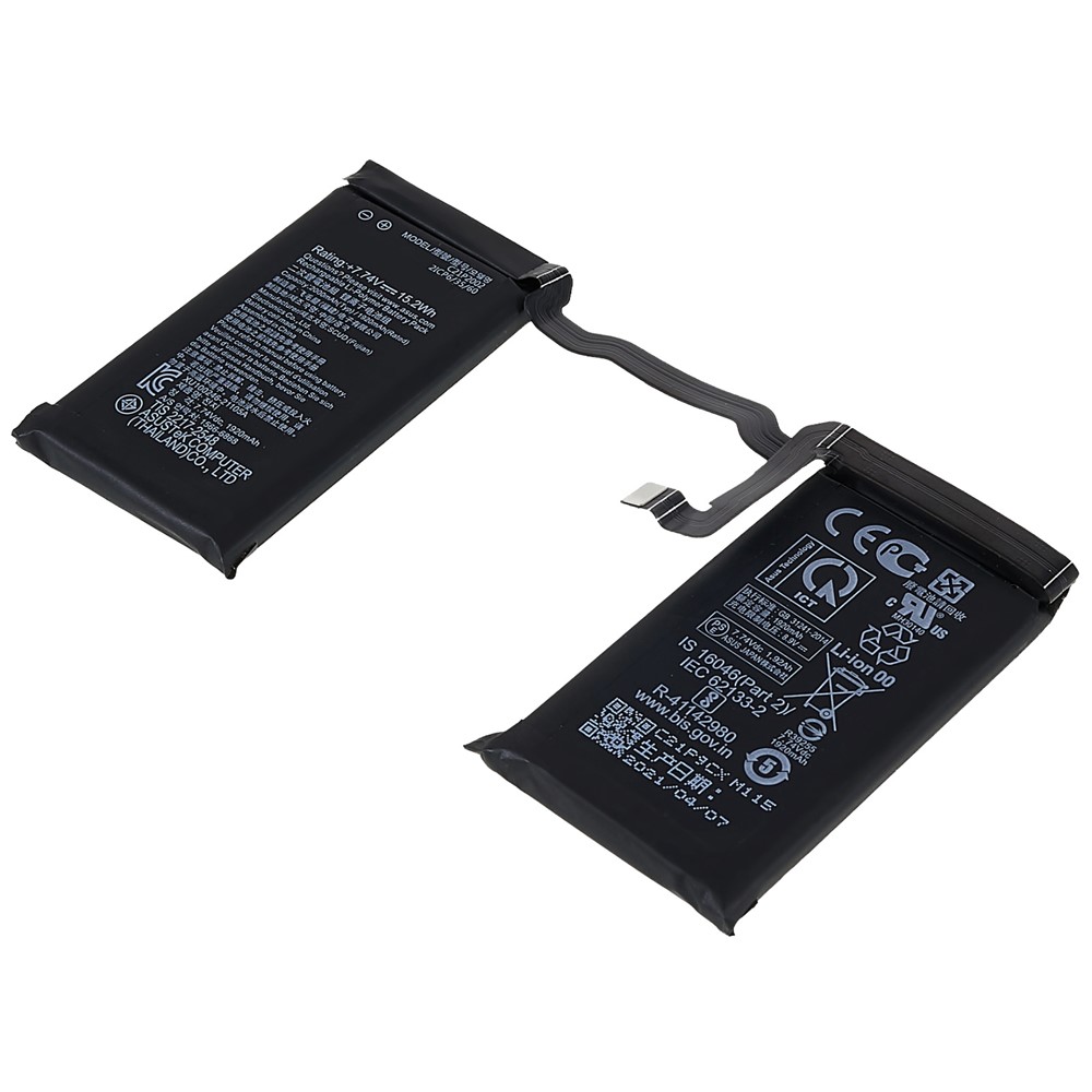 2Pcs / Set 3.87V 1920mAh Phone Battery For Asus Zenfone 8 Flip, Assembly Battery C21P2002 Replacement Part (With Logo)-4